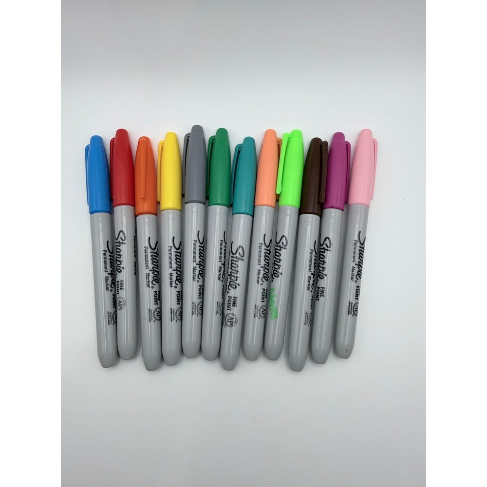 Sharpie Fine Point Permanent‎ Markers Assorted Colors 12 Count Set Multicolored